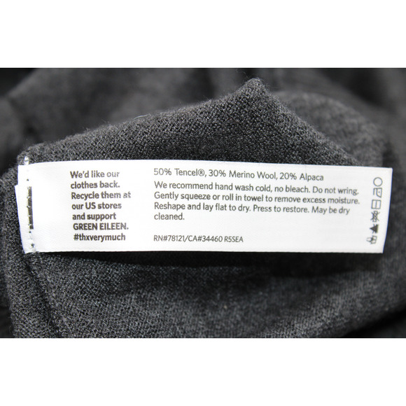 A5 NEW EILEEN FISHER Step Hem Scoop Neck Top Pullover In Graphite Sz XL - Picture 5 of 5